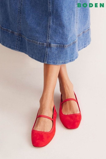 Boden Red Mary Jane Ballet Flats (E99729) | £110