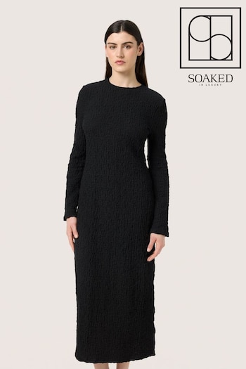 Soaked in Luxury SLDauphine Long Sleeves Black Midi Dress (F00617) | £85