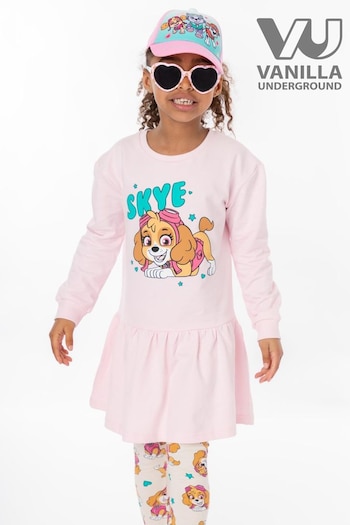 Vanilla Underground Pink 100% Cotton Paw Patrol Girls Dress and Leggings Set (F00662) | £20