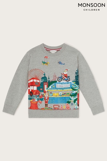 Monsoon Grey Christmas London Sweatshirt (F02085) | £20 - £26