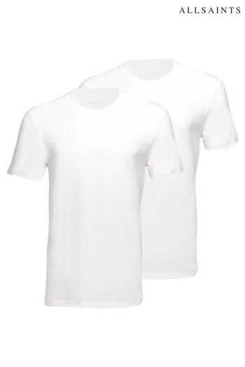 AllSaints White 100% Cotton Crew Neck T-Shirts 2 Pack (F02191) | £39