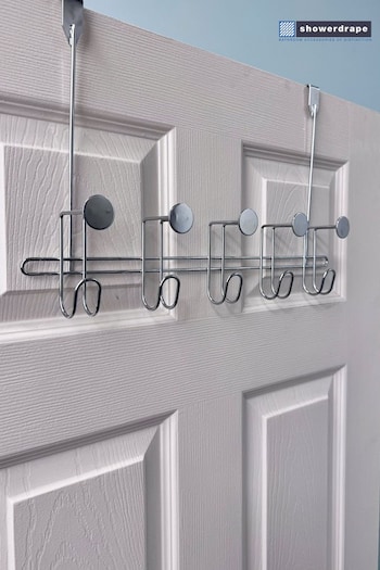 Showerdrape Silver Moretti Over Door Storage Hooks (F02542) | £29