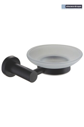 Showerdrape Black Modernity Wall Mounted Glass Soap Dish (F02596) | £28