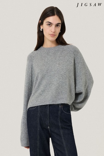 Jigsaw Grey Wool Cashmere Poncho Jumper (F02907) | £120