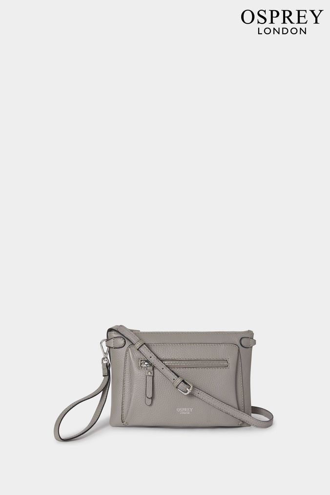 Grey leather crossbody bag uk online