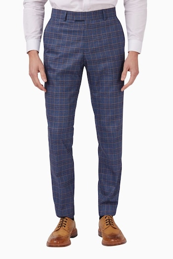 Antique Rogue Blue Overcheck Trousers (F04883) | £94