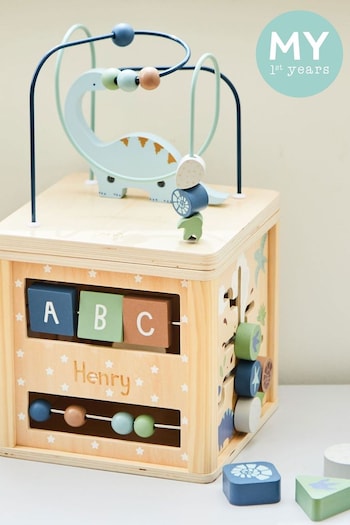 Personalised Dinosaur Print Wooden Activity Cube by My 1st Years (F05298) | £55