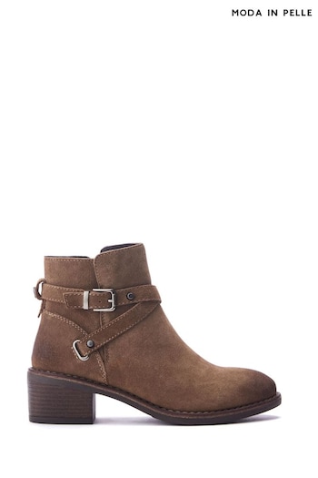 Moda in Pelle Orlena Cross Jodper Strap Ankle Brown Boots (F06721) | £129