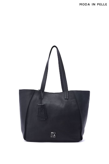 Moda in Pelle Aspen Leather Tote Black Bag (F06737) | £139