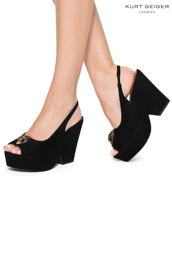 Kurt Geiger London Belgravia Platform Sling Black Sandals (F08066) | £189