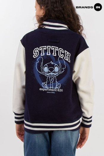 Brands In Blue Girls Disney Lilo and Stitch Heart Varsity Jacket (F08137) | £50