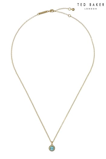 Ted Baker Gold Tone Soltell: Solitaire Sparkle Crystal Pendant Necklace (F08502) | £35