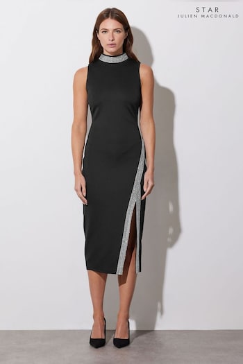 Star by Julien MacDonald Black Diamante Trim Bodycon Dress (F12461) | £95