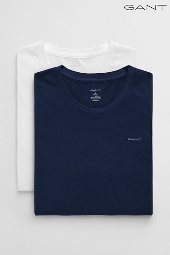 GANT White/Blue T-Shirts 2 Pack (F14477) | £42