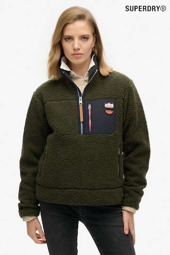 Superdry Green Vintage Retro Half Zip Fleece Jumper (F16824) | £75