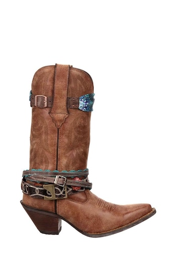 Durango Brown Crush Mid Boots (F17182) | £190