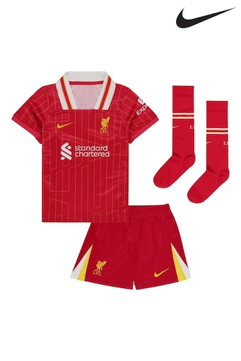 Nike Red Kids Liverpool Home Stadium Kit Shirt 2024-25 (F17494) | £67