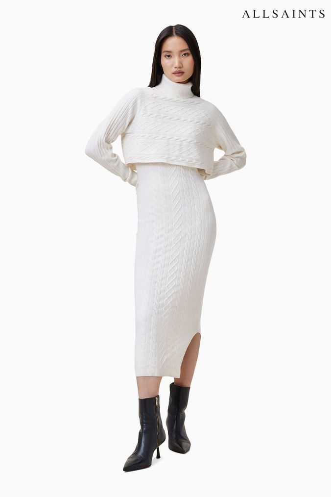 Plain white long sleeve dress online