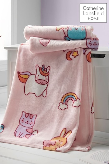 Catherine Lansfield Pink Forever Together Cosy Fleece Throw (F25053) | £13