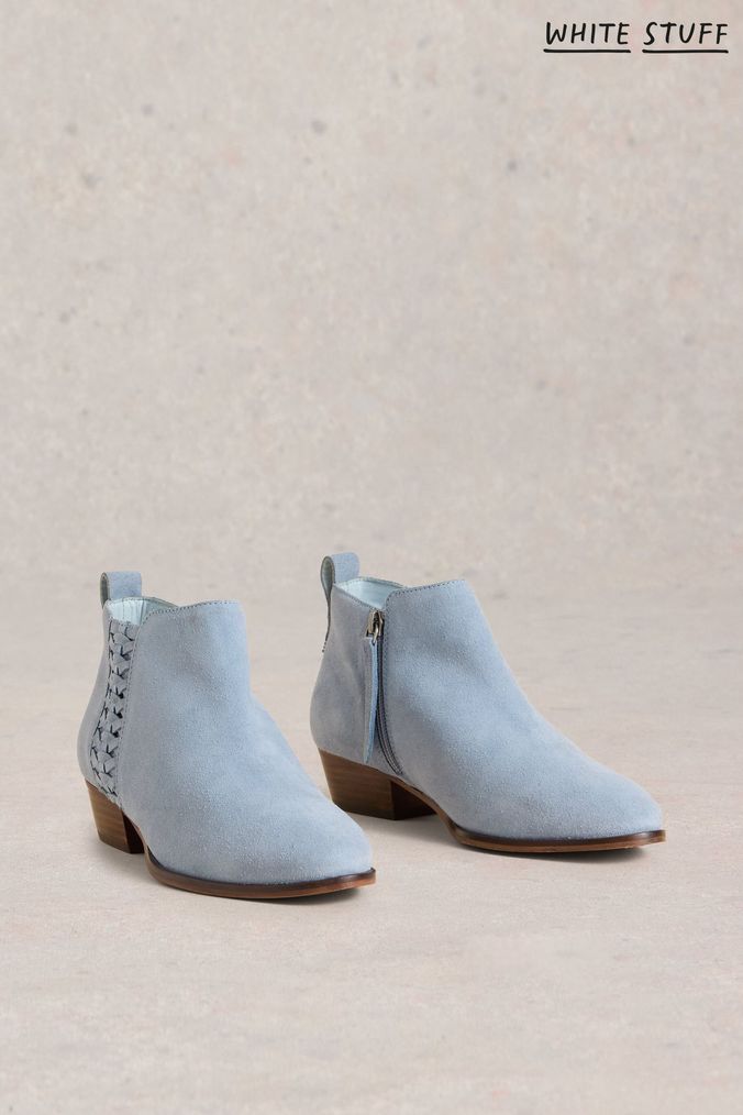 Buy Women s Boots Blue Leather Ankle Footwear Online Next UK