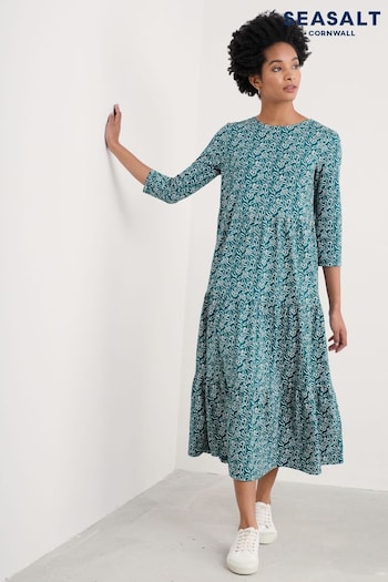 Seasalt Cornwall Green Tall Madder Rich Above Ankle Dress (F25413) | £76