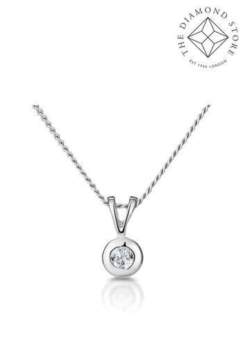 The Diamond Store 9K Gold 0.05ct Diamond Solitaire Pendant Necklace (F26856) | £195