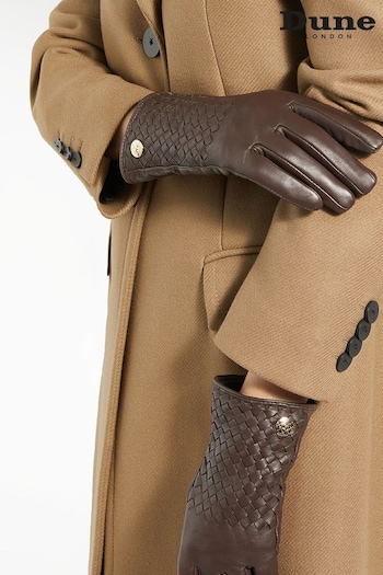 Dune London Brown Idols Woven Leather Gloves (F28960) | £55