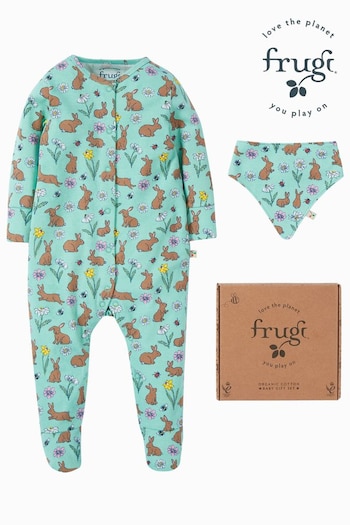 Frugi Green Easter Rabbit 2 Part Gift Set With Giftbox (F29144) | £25