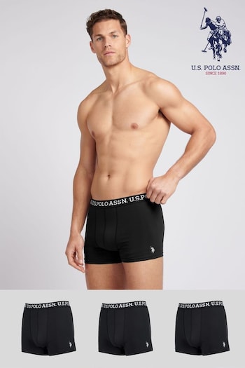 U.S. Polo see Assn. Mens Black Boxer Shorts 3 Pack (F50342) | £35