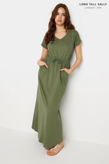 Long Tall Sally Green Maxi T-Shirt Dress (G37485) | £35