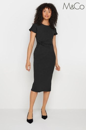 M&Co Black Twist Side Dress (G45930) | £34