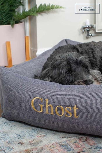 Lords and Labradors Oxford Herringbone Tweed Box Dog Bed (G87539) | £110 - £190