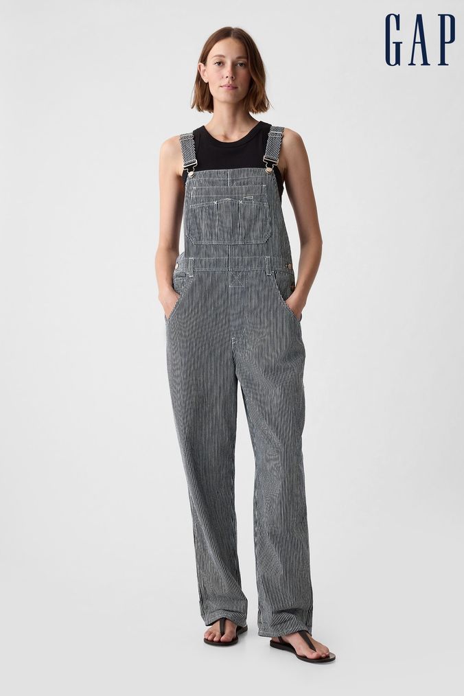 Relaxed denim overalls gap cheap