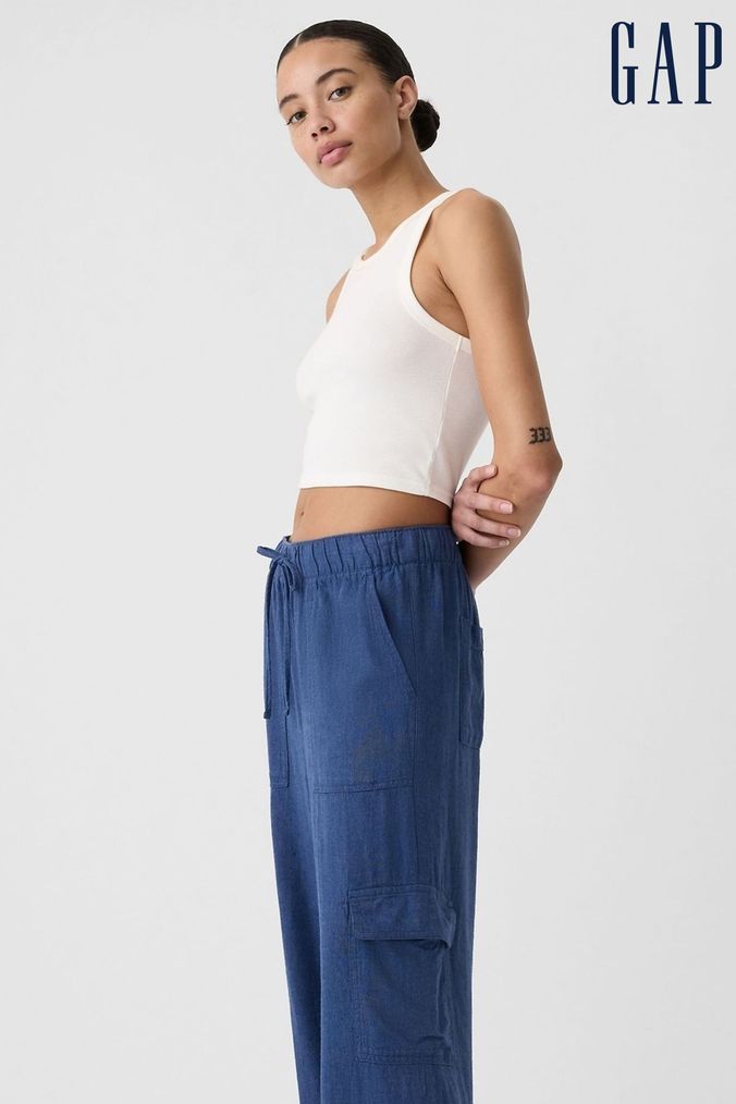 Gap pull on crop trousers sales