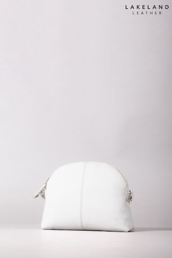 Lakeland Leather Elterwater Curved Leather Cross-Body White Bag (H70755) | £40