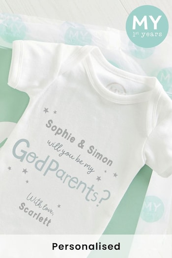 Personalised Will You Be My White Bodysuit by My 1st Years (JJ8348) | £15