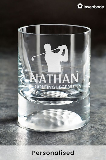 Personalised Golf Ball moulded into the base of Glass "His or Her Figure" Design by Loveabode (JP6572) | £25