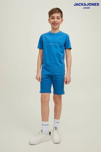 JACK & JONES JUNIOR Blue T-Shirt And Sweat Short Set (K00018) | £20