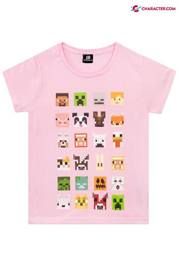 Character Pink Minecraft T-Shirt (K00218) | £11