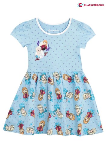 Character Blue Frozen Disney Girls Dress (K00239) | £13