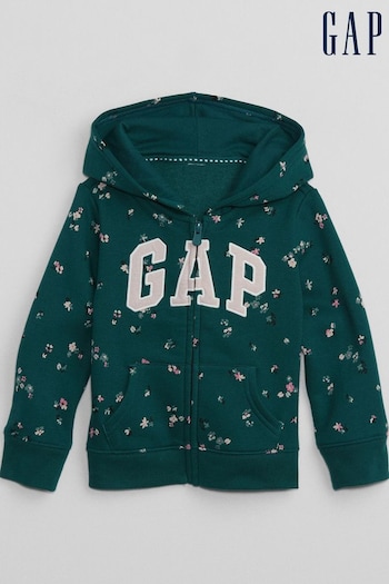 Gap Black Logo Print Zip Up Hoodie (K00633) | £24