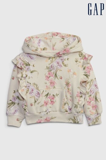 Gap Cream LoveShackFancy Toddler Floral Ruffle Hoodie (K00634) | £30