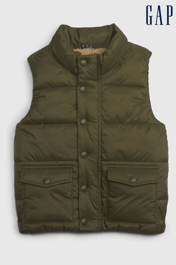 Gap Green Recycled Nylon Quilted Vest (K00647) | £35