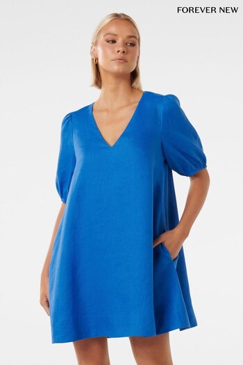 Forever New Blue Millie V Neck Swing Dress (K00651) | £75