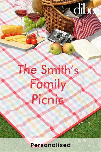 Personalised Family Size Pink Picnic Blanket by Dibor (K00732) | £22