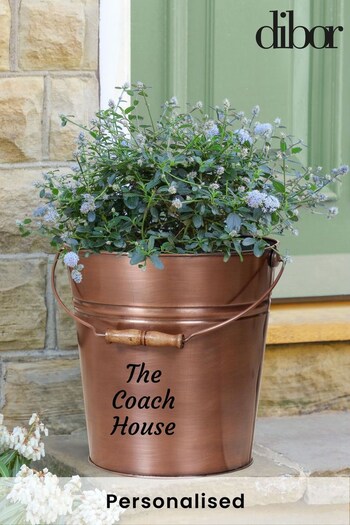 Personalised Copper Planter Bucket by Dibor (K00748) | £32