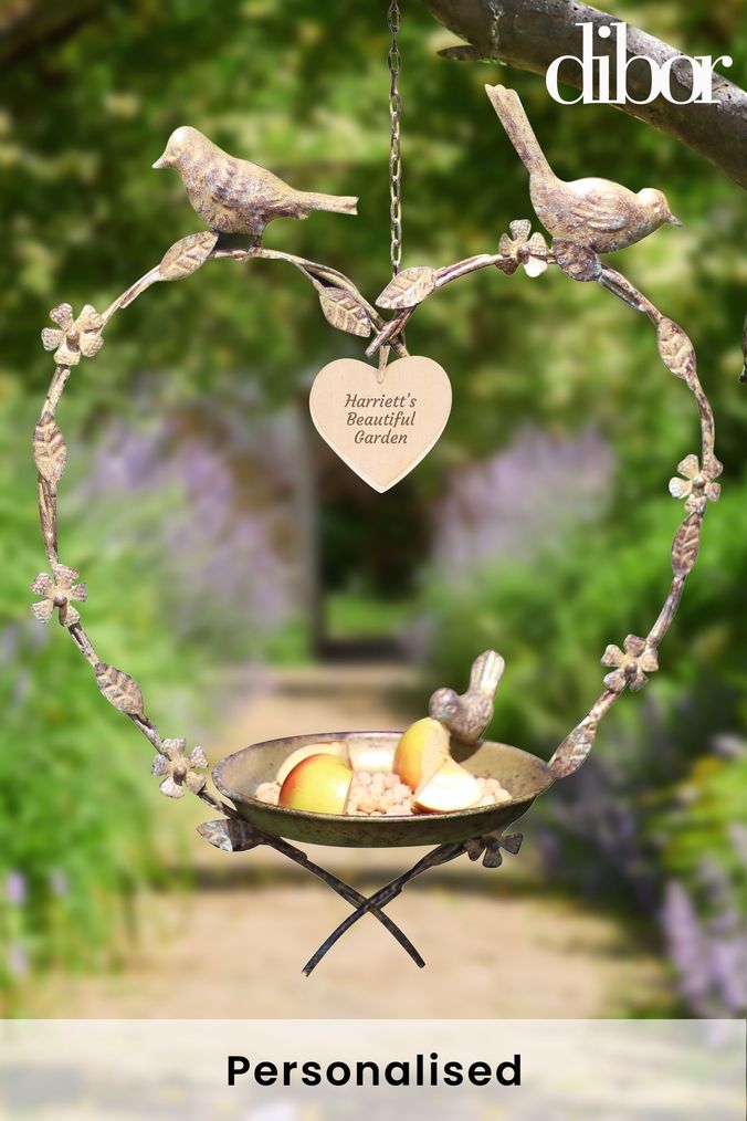 Personalised Hanging Heart Bird Feeder by Dibor (K00754) | £22