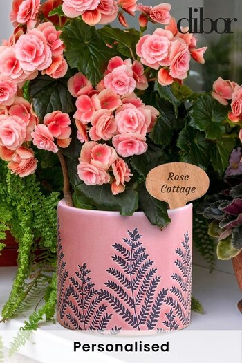 Personalised Pink Ceramic Planter by Dibor (K00756) | £18