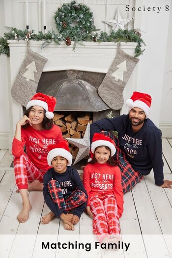 Society 8 Red 'Just here for the Prosecco' Womens Matching Family Christmas Pyjama Set (K00819) | £24
