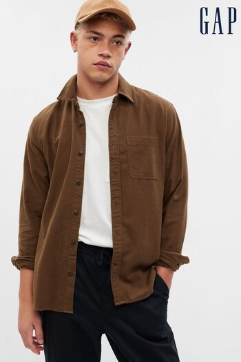 Gap Brown Tartan Flannel Long Sleeve Shirt in Standard Fit (K00995) | £40